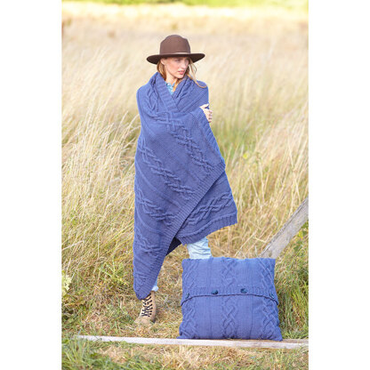 Blanket, Cushion & Bedrunner in King Cole Wool Aran - 5959 - Leaflet