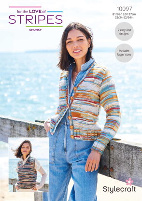 Cardigan and Tank Top in Stylecraft For the Love of Stripes - 10097 - Downloadable PDF