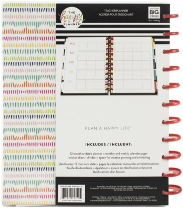 The Happy Planner Undated 12-Month Big Planner - Teachers Plant Seeds