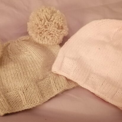 Baby Knitting Pattern "Archie" Hat and deep Gt St Cap 3mths to 1yr