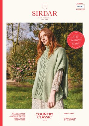 Sirdar 10163 Roll Neck Poncho in Country Classic Worsted PDF