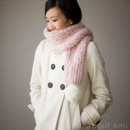 Snow Puff Ribbed Beanie & Scarf