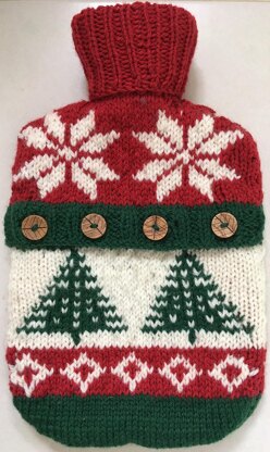 Festive Hotwater Bottle Cover