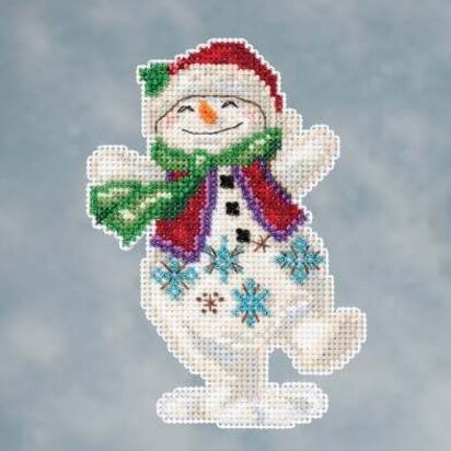 Mill Hill Snowman Dancing Cross Stitch Kit - 3.5in x 5in