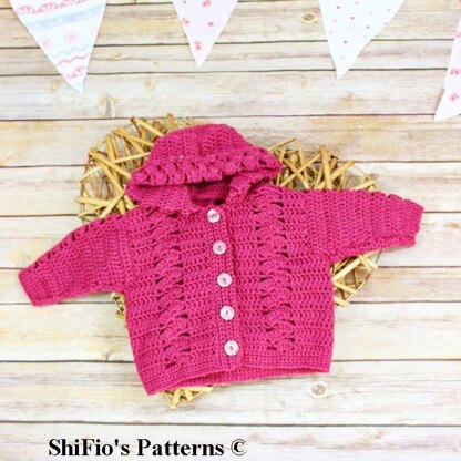 Crochet Pattern baby jacket  4 sizes  #2