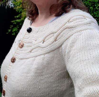 cable- shouldered cardigan