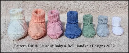 Simple One Piece Cosy Bootees Preemie-2yrs