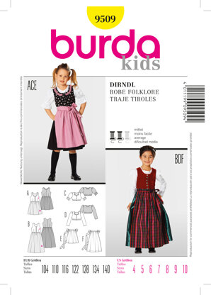 Burda B9509 Dirndl Dress Sewing Pattern