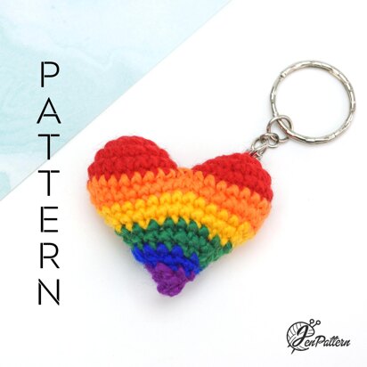 Rainbow Heart Keychain