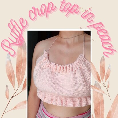 Ruffle Crop Top in peach