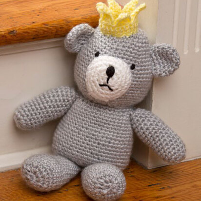 Birthday Bear for a Prince in Red Heart Soft and Soft Baby Steps - LW4389EN - Downloadable PDF