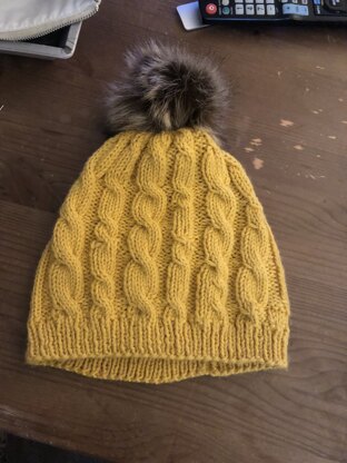 mustard cable hat