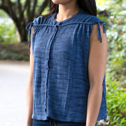 Fintry Sleeveless Top With Gathered Ties in SweetGeorgia Merino Silk Lace - Downloadable PDF