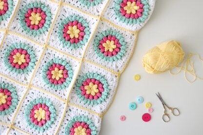 Popcorn Garden Granny Blanket