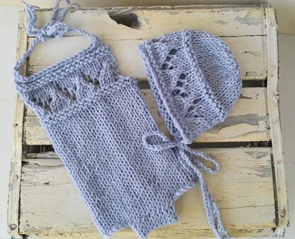 Lacy Baby Bonnet and Romper