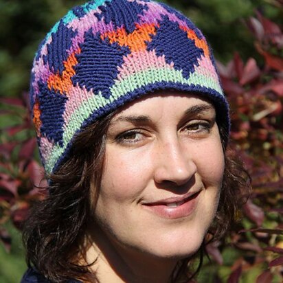 Sky Diamond DK Hat 1117 - knitting pattern