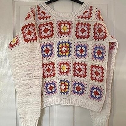 Granny Square Jumper Crochet Pattern