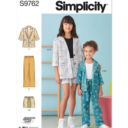 Simplicity Children's and Girls' Jacket, Pants and Shorts for American Sewing Guild S9762 - Sewing Pattern