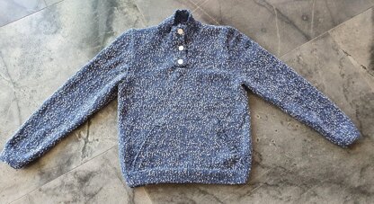 Lady and man’s sweater with pocket and buttoned neck- Dale