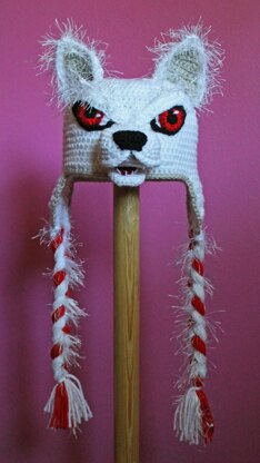 Wolf Beanie with Earflaps & Braids