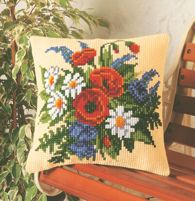 Vervaco Spring Has Sprung Cushion Front Chunky Cross Stitch Kit - 40cm x 40cm