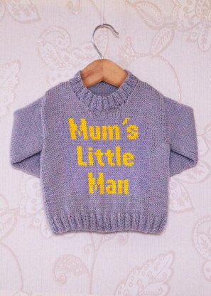 Intarsia - Mums Little Man - Childrens Sweater