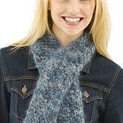 Bias Knit Scarf in Lion Brand Lion Brand Moonlight Mohair - 40286