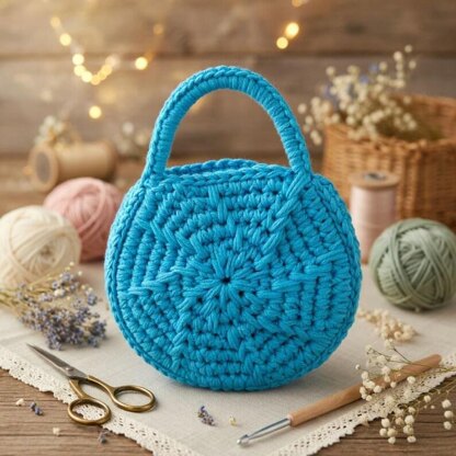 Crochet Round Bag / Tote Pattern + Video Tutorial (English Only)