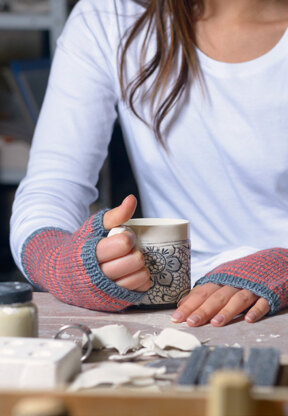 Striped Wristwarmers in The Fibre Co. Canopy Fingering - Downloadable PDF