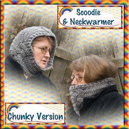 Cabled Scoodie and Neckwarmer - Chunky version