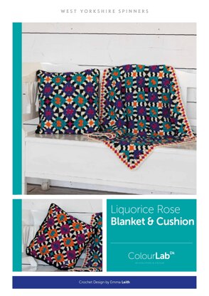 Liquorice Rose Blanket & Cushion Set in West Yorkshire Spinners ColourLab - Downloadable PDF
