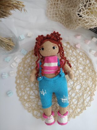 Doll Knitting Pattern - Knitted Doll Anyuta