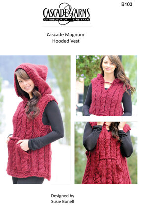 Hooded Vest in Cascade Magnum and 220 - B103
