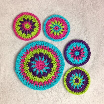 Colorful Circle Coasters and Potholder