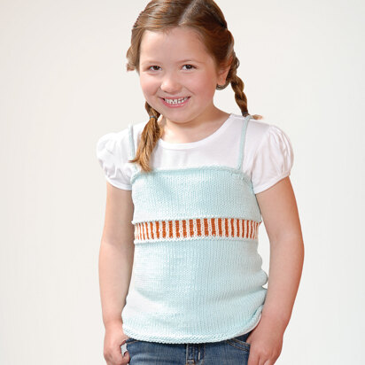 Girl's Skinny Tank in Blue Sky Fibers Skinny Cotton - Downloadable PDF