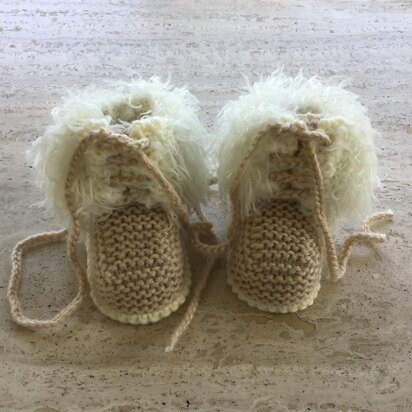 Baby Girl Faux Fur Top Booties