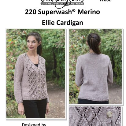 Ellie Cardigan in Cascade Yarns 220 Superwash® Merino  - W662 - Downloadable PDF