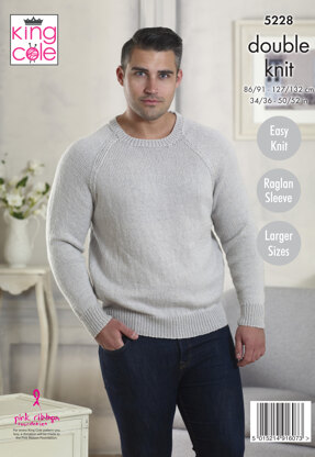 Sweaters Larger Sizes in King Cole Majestic DK - 5228 - Leaflet