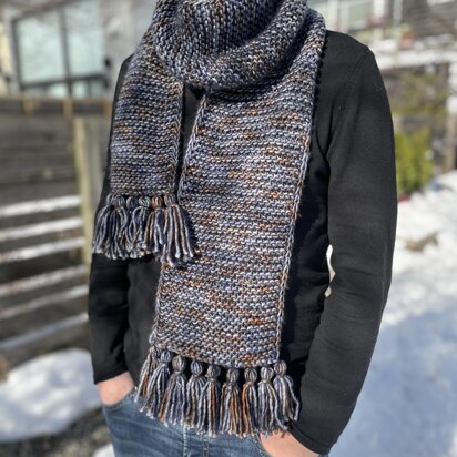 Men's chunky merino scarf