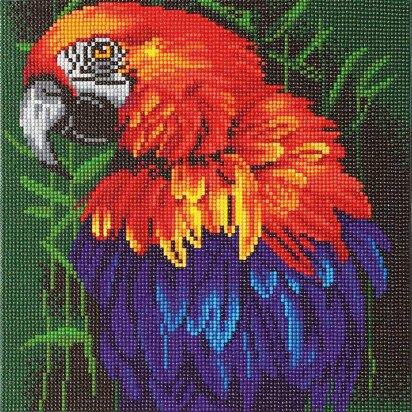 Crystal Art Kit (Medium) - Tropical Bird Diamond Painting Kit - 11.8" x 11.8"