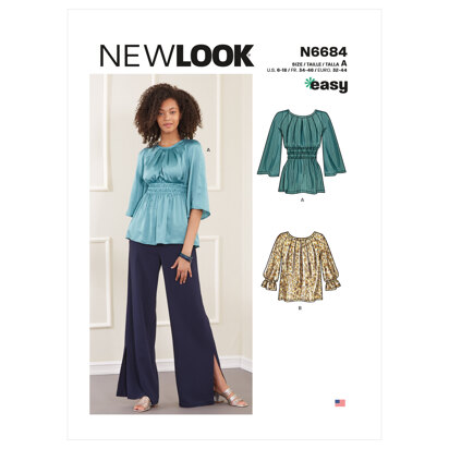 New Look N6684 Misses' Tops In Two Lengths N6684 - Paper Pattern, Size A (6-8-10-12-14-16-18)