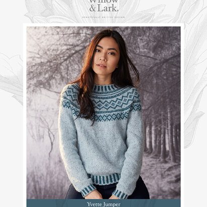 "Yvette Jumper" - Sweater Knitting Pattern For Women in Willow and Lark Woodland