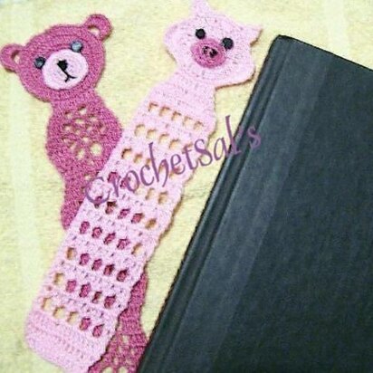 Animal Bookmarks, Bear & Pig