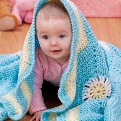 Hexagon Baby Blanket in Red Heart Soft Baby Steps Solids - LW3015