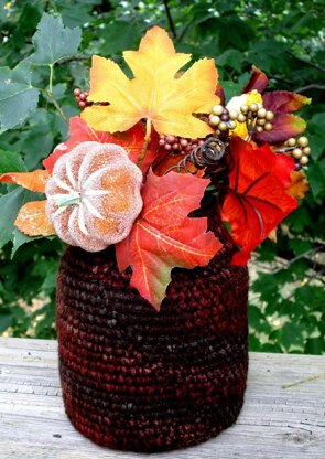 Earth Tone crochet vase