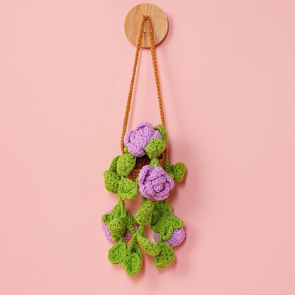 Purple Rose Basket Car Hanging