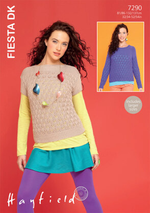 Top and Sweater in Hayfield Fiesta DK - 7290 - Downloadable PDF