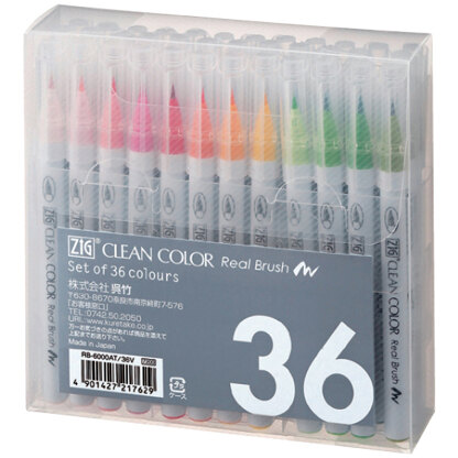 ZIG Kuretake ZIG Clean Color Real Brush Markers 36/Pkg - 478455
