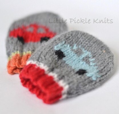 Little Pickle Knits Little Cars Baby Mitts PDF