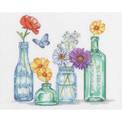 Dimensions Wildflower Jars Counted Cross Stitch Kit - 12in x 10in